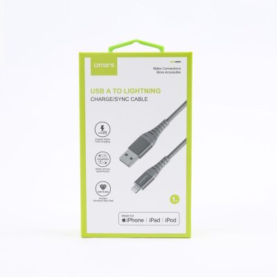 Omars MFI Lightning iPhone Hızlı Şarj ve Data Kablosu 1 Metre Gri - 6