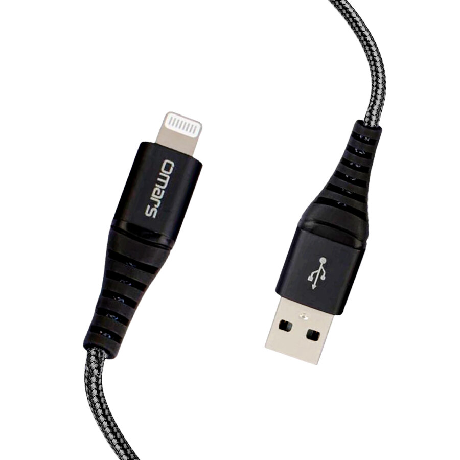 Omars MFI Lightning iPhone Hızlı Şarj ve Data Kablosu 1 Metre Siyah - 3