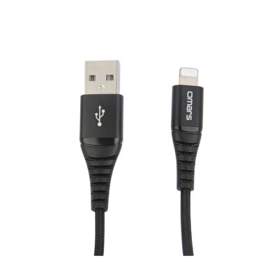 Omars MFI Lightning iPhone Hızlı Şarj ve Data Kablosu 1 Metre Siyah - 1