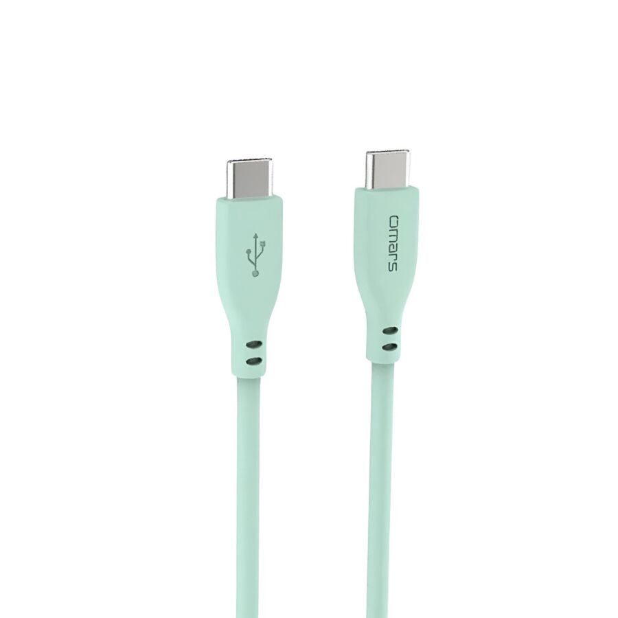 Omars Type-C to Type-C Silikon PD Hızlı Şarj Kablosu Yeşil - 1