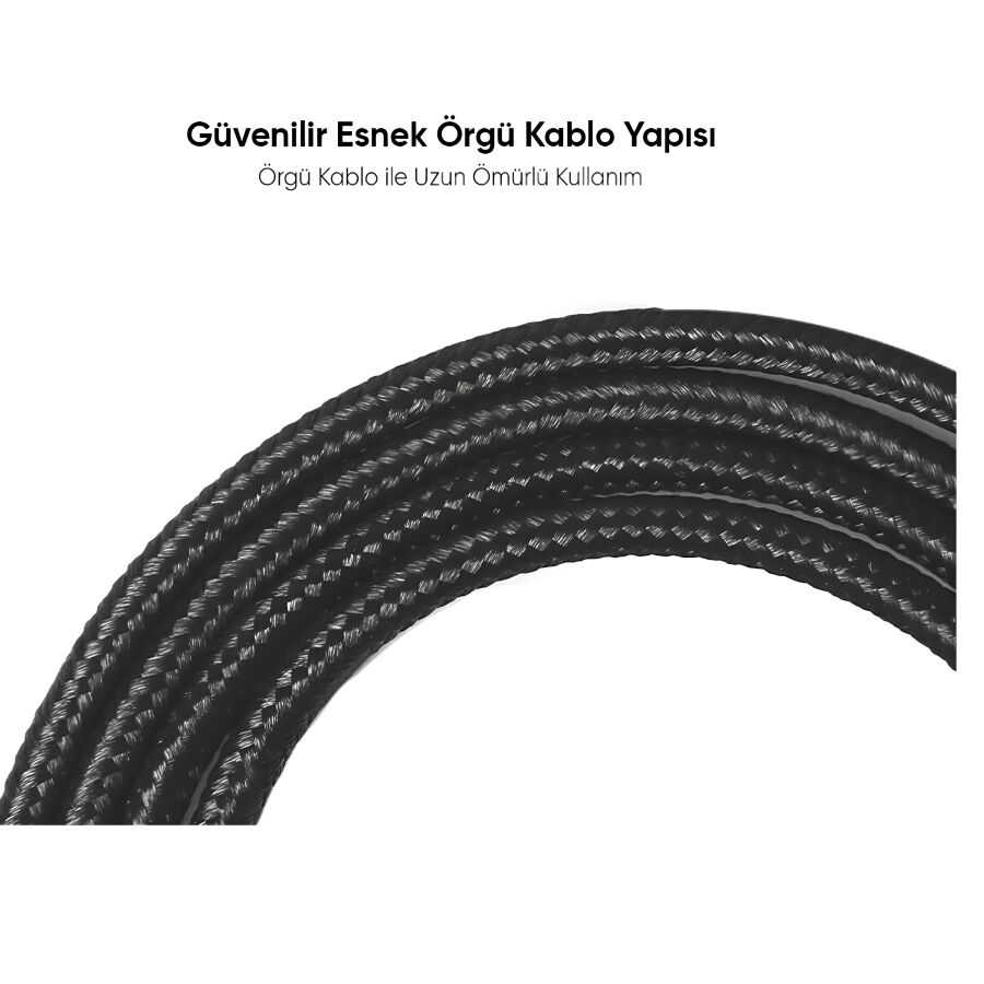 Omars USB 3.1 Type-C 3A Hızlı Şarj ve Data Kablosu Siyah - 3