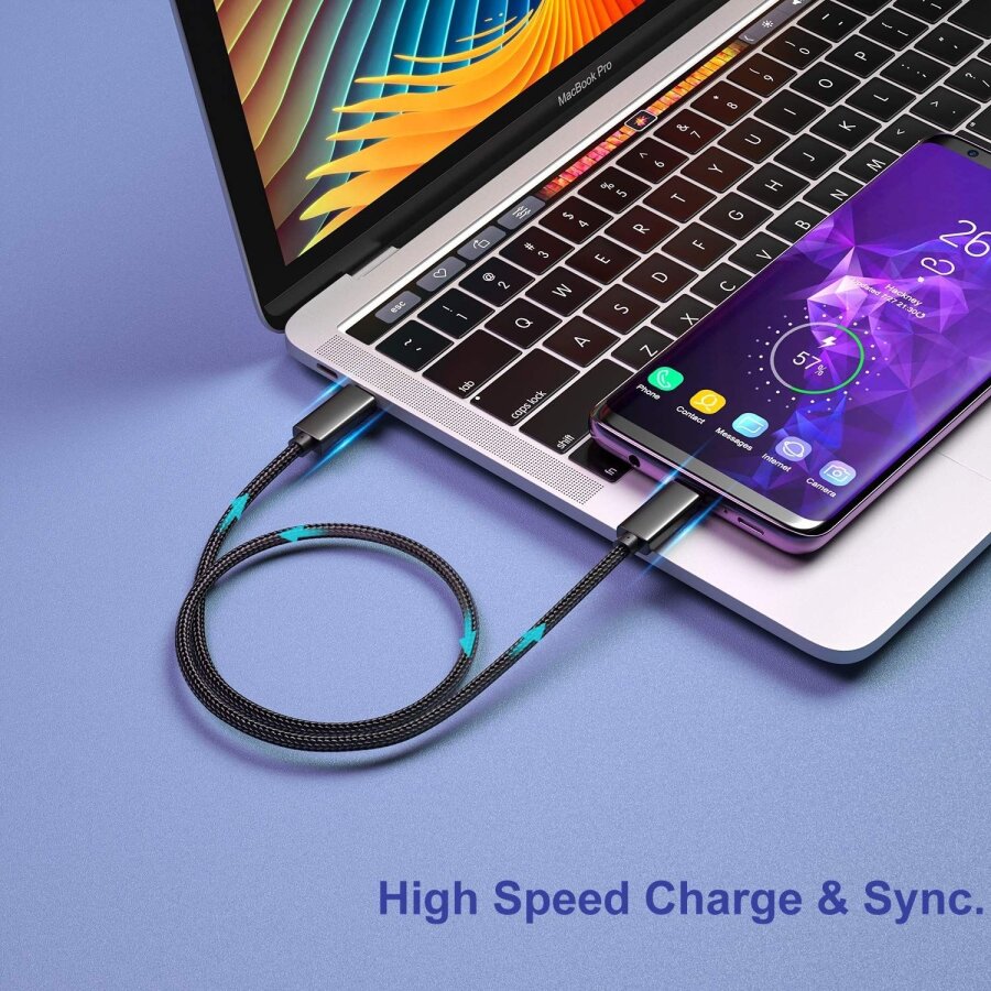 Omars USB 3.1 Type-C 3A Hızlı Şarj ve Data Kablosu Siyah - 5