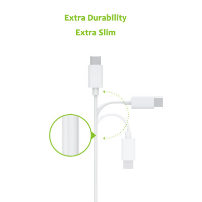 Omars USB Type-C 3A Şarj ve Data Kablosu - Beyaz - 2