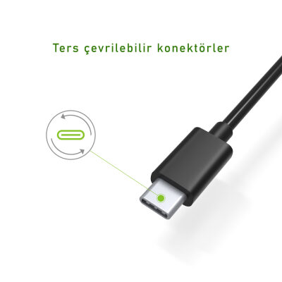 Omars USB Type-C 3A Şarj ve Data Kablosu - Siyah - 3