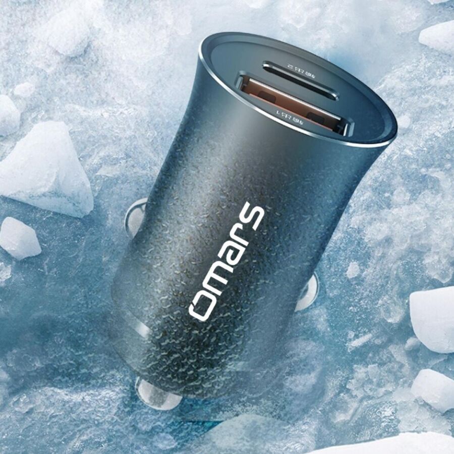 Omars USB Type-C PD 20W Çift Portlu Araç içi Hızlı Şarj Cihazı - 4