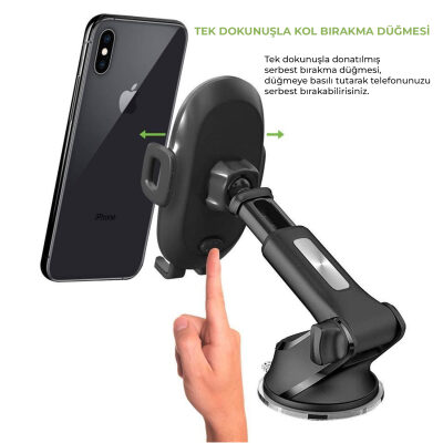 Omars Vantuzlu Uzayabilen Havalandırma Torpido ve Cam için Araç içi Telefon Tutucu - 4