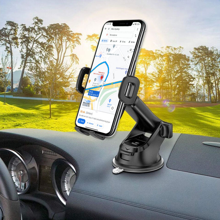 Omars Vantuzlu Uzayabilen Havalandırma Torpido ve Cam için Araç içi Telefon Tutucu - 6