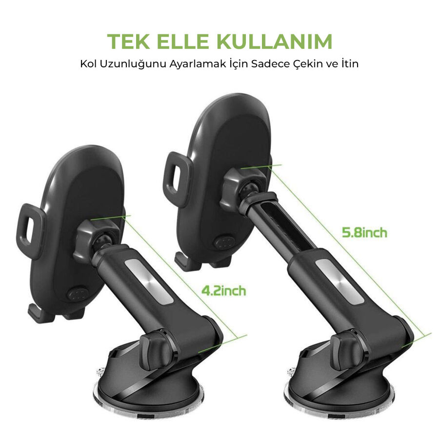 Omars Vantuzlu Uzayabilen Havalandırma Torpido ve Cam için Araç içi Telefon Tutucu - 3