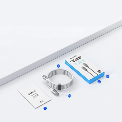 Orico 100W 5A PD Type-C to Type-C Hızlı Şarj ve Data Kablosu 1 Metre Beyaz - 5
