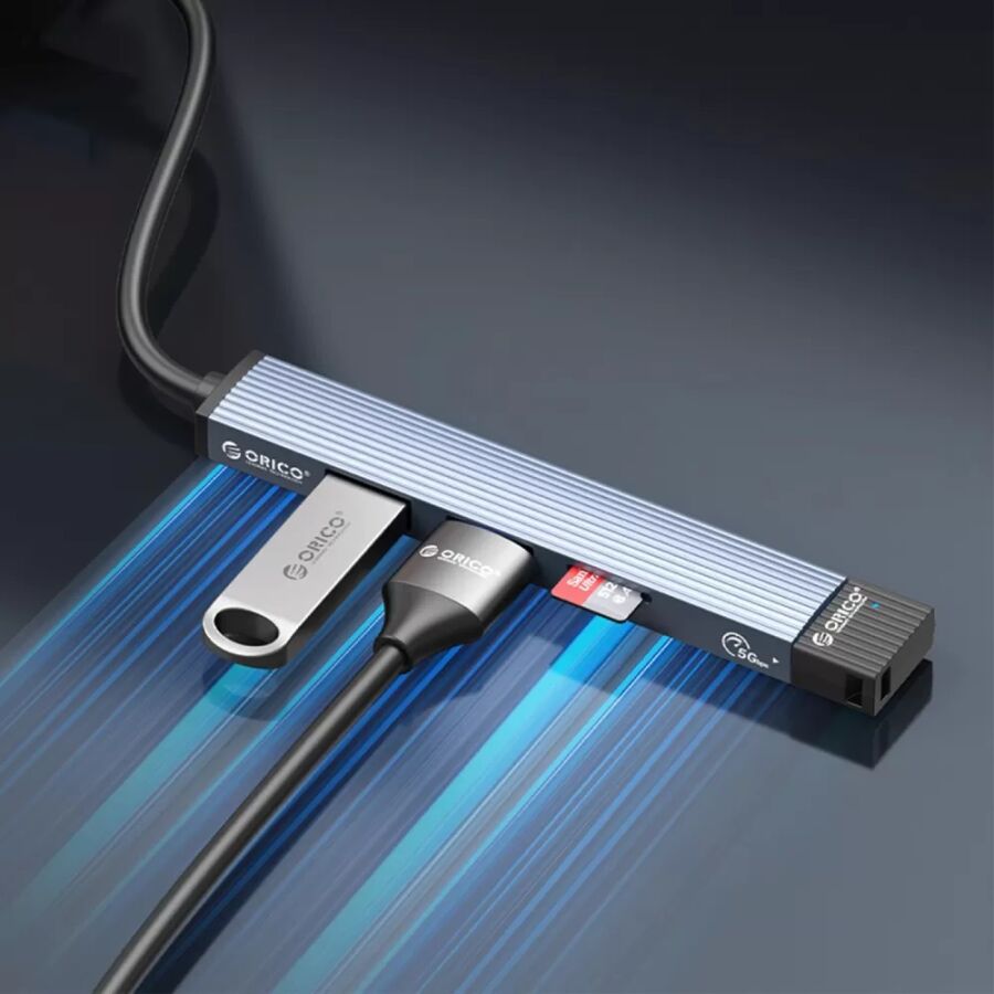 Orico 3 Portlu USB 3.0 Çoklayıcı TF Micro SD Kart Okuyucu Hub Alüminyum - 3