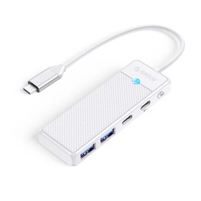 Orico 4 Portlu Type-C to USB 3.0 / Type-C PD 100W Yüksek Hızlı 5Gbps HUB Çoklayıcı Beyaz - 2