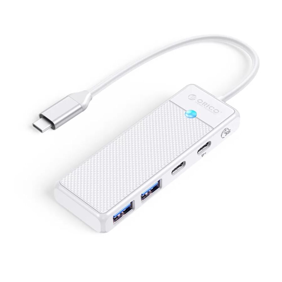 Orico 4 Portlu Type-C to USB 3.0 / Type-C PD 100W Yüksek Hızlı 5Gbps HUB Çoklayıcı Beyaz - 2