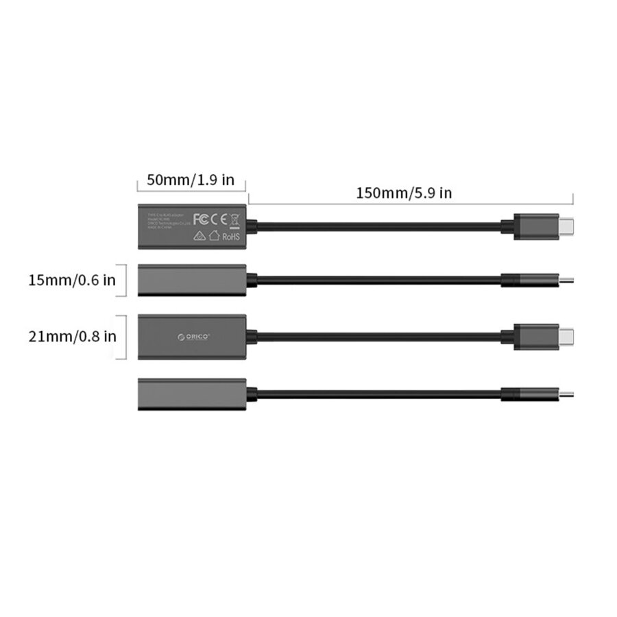 Orico RJ45 to Type-C 1000Mbps Dönüştürücü Adaptör - 5