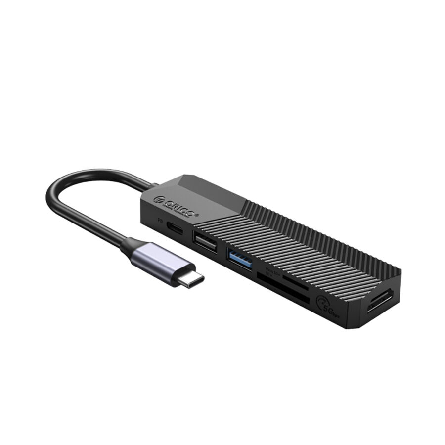 Orico Type-C Bağlantılı PD55W 2 USB Portlu HDMI Type-C TF/SD Docking Station Siyah - 1