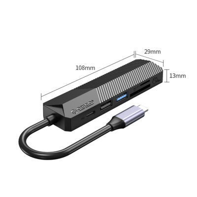 Orico Type-C Bağlantılı PD55W 2 USB Portlu HDMI Type-C TF/SD Docking Station Siyah - 2