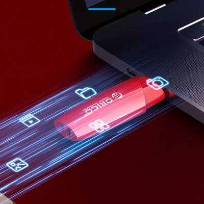 Orico Type-C USB3.2 Gen1 USB-C Flash Bellek Kırmızı 128GB - 5