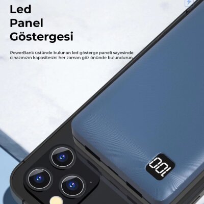 Philips 10000 mAh 22.5W USB ve Type-C PD Üç Çıkışlı Led Göstergeli Powerbank - 4