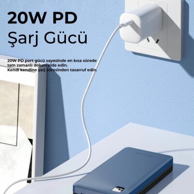 Philips 10000 mAh 22.5W USB ve Type-C PD Üç Çıkışlı Led Göstergeli Powerbank - 5