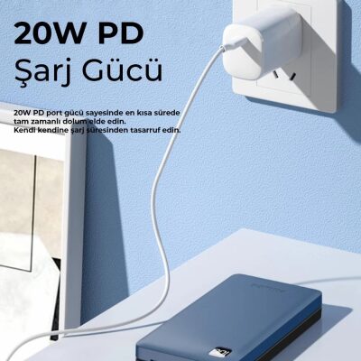 Philips 10000 mAh 22.5W USB ve Type-C PD Üç Çıkışlı Led Göstergeli Powerbank - 5