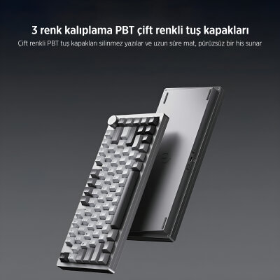 Philips Evnia SPK8618DTRH HotSwap Makrolu 3 Modlu Metal Gaming Oyuncu Klavyesi Gri - 6
