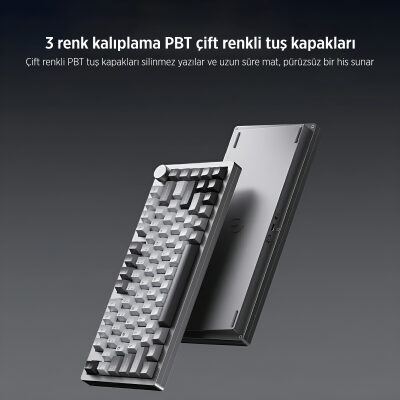 Philips Evnia SPK8618DTRH HotSwap Makrolu 3 Modlu Metal Gaming Oyuncu Klavyesi Gri - 6