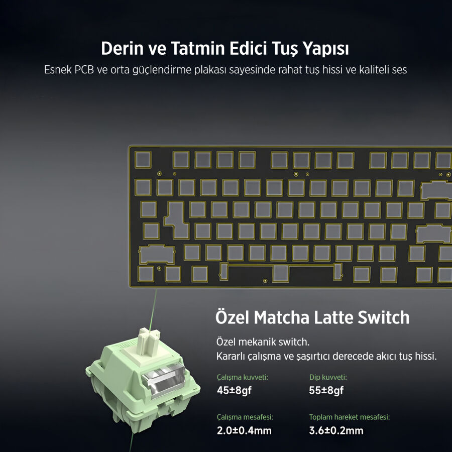 Philips Evnia SPK8618UPRH HotSwap Makrolu 3 Modlu Metal Gaming Oyuncu Klavyesi Mor - 5