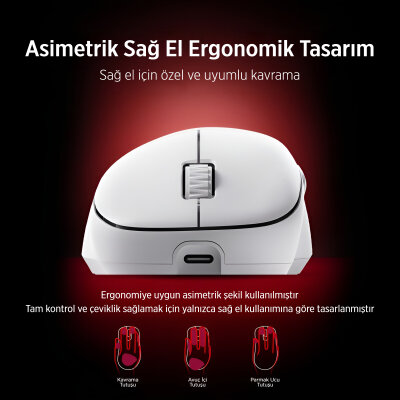 Philips Evnia SPK9418B Kablosuz 12000 DPI PAW3311 Sensörlü Gaming Oyuncu Mouse Siyah - 5