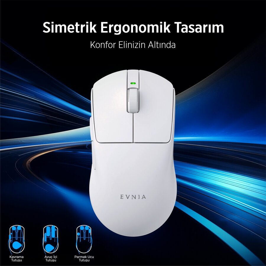 Philips Evnia SPK9618W Kablosuz 26000 DPI PAW3395 Sensörlü Gaming Oyuncu Mouse Beyaz - 2