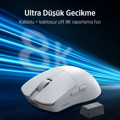 Philips Evnia SPK9718B Kablosuz 36000 DPI PAW3950 Sensörlü Gaming Oyuncu Mouse Siyah - 6