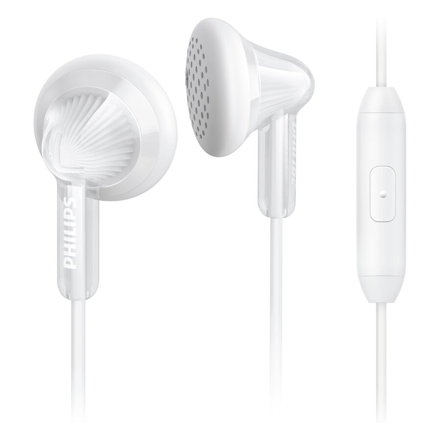 Philips SHE3015 3.5mm Jack Girişli Kablolu Mikrofonlu Kulak İçi Kulaklık Stereo Handsfree Telefon Uyumlu Beyaz - 1