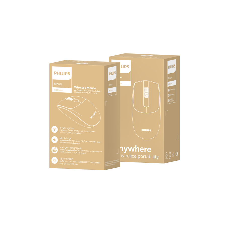 Philips SPK7398B Kablosuz Sessiz Mouse 1600 DPI Siyah - 5