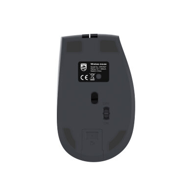 Philips SPK7627K Dual Mod 2.4GHz Bluetooth 1600 DPI Ergonomik Sessiz Tıklama Optik Mouse Gri - 6
