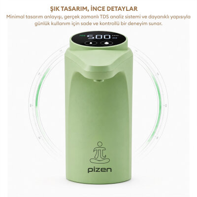 Pizen Flow Şarjlı Otomatik Damacana Su Pompası TDS Ölçer 250ml 500ml 1L 2L Ölçü Özellikli Yeşil - 8