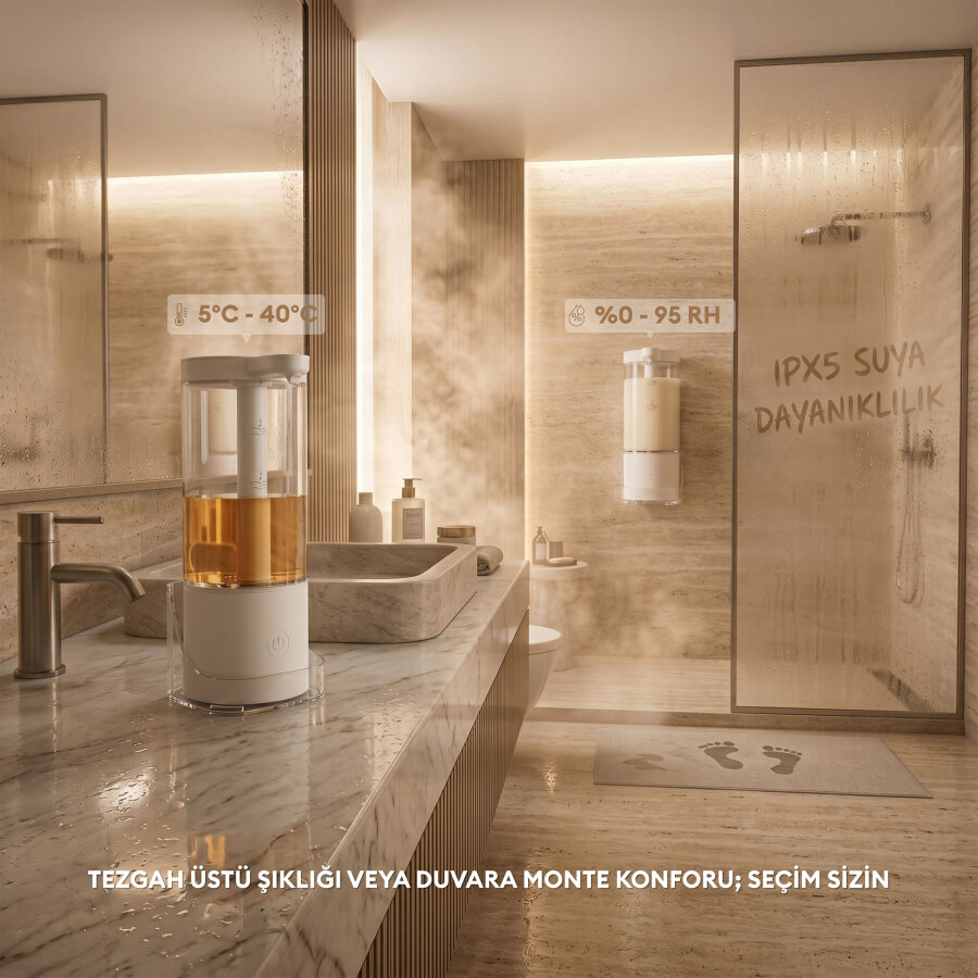 Pizen Pure Şarjlı Otomatik Sensörlü Sıvı Sabunluk Temassız 2 Kademeli Akış IPX5 Suya Dayanıklı Dispenseri - 3