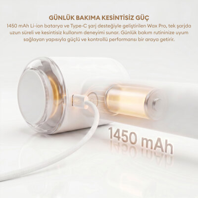 Pizen Wax Pro 6 Bıçaklı Şarjlı Tüy Tiftik Temizleme Makinesi Dahili Toplama Rulosu 2 in 1 Lint Roller Beyaz - 3