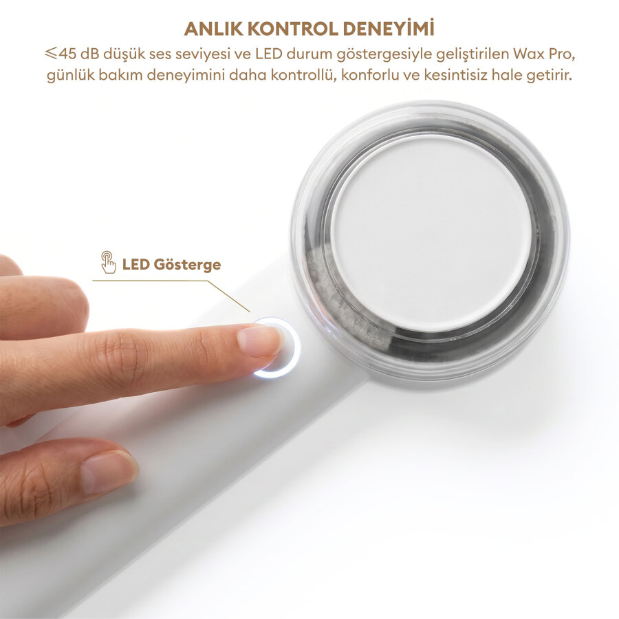 Pizen Wax Pro 6 Bıçaklı Şarjlı Tüy Tiftik Temizleme Makinesi Dahili Toplama Rulosu 2 in 1 Lint Roller Beyaz - 4