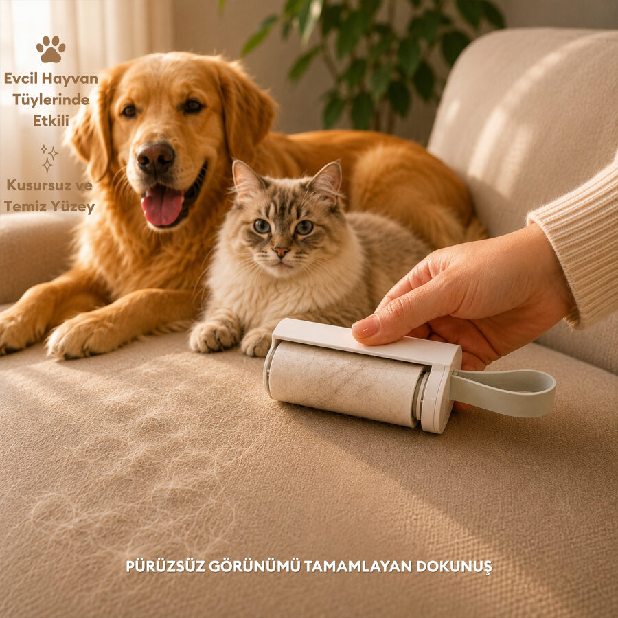 Pizen Wax Pro 6 Bıçaklı Şarjlı Tüy Tiftik Temizleme Makinesi Dahili Toplama Rulosu 2 in 1 Lint Roller Beyaz - 8