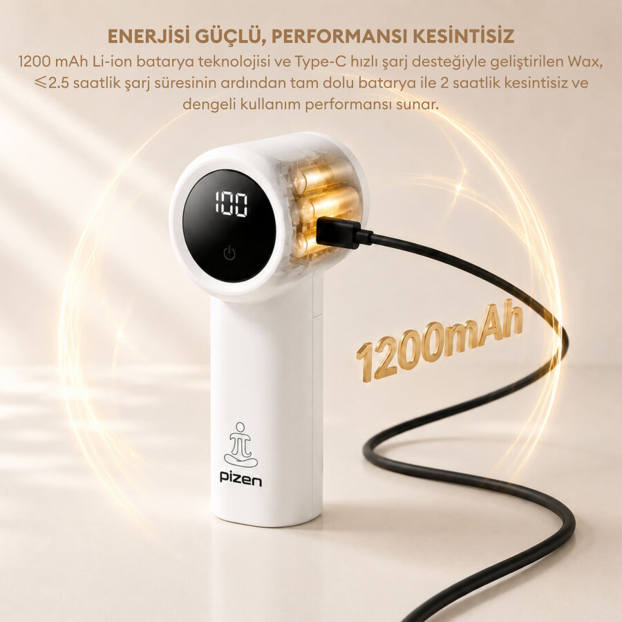 Pizen Wax Şarjlı Taşınabilir Tüy Tiftik Temizleyici 3 Kademeli Dijital Göstergeli 2 Yedek Bıçaklı Lint Roller Beyaz - 3