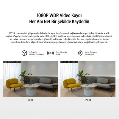 Realme 360° Full HD Wi-Fi  IP Akıllı Kablosuz Güvenlik Kamerası Bebek Monitörü Evcil Hayvan Kamerası İç Mekan Kamera - 8