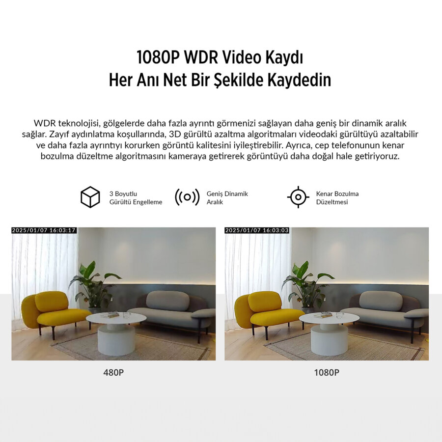 Realme 360° Full HD Wi-Fi IP Akıllı Kablosuz Güvenlik Kamerası Bebek Monitörü Evcil Hayvan Kamerası İç Mekan Kamera - 8