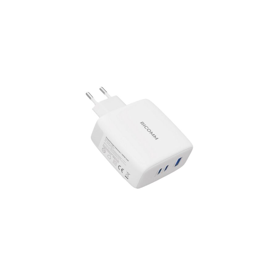 Ricomm 100W GaN 3 Portlu USB-C + USB-A Şarj Aleti QC5.0 PD Type-C Hızlı Şarj Cihazı + 100W Şarj Kablosu - 4