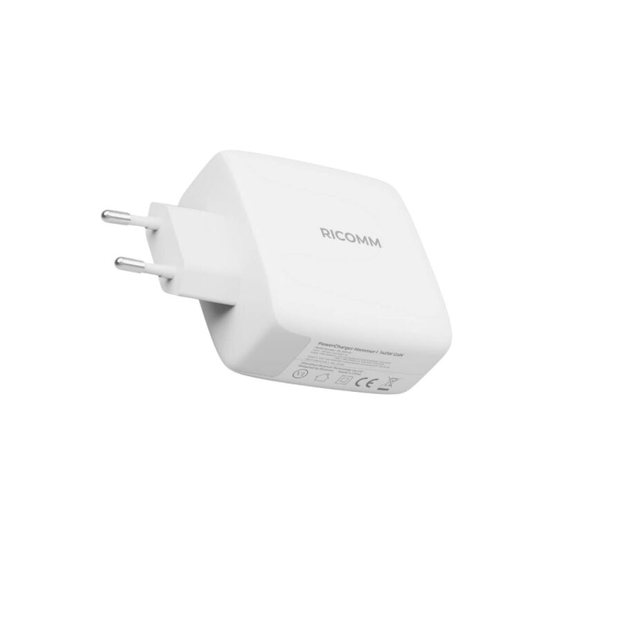 Ricomm 140W GaN 3 Portlu USB-C + USB-A Şarj Aleti QC5.0 PD3.1 Destekli Type-C Hızlı Şarj Cihazı - 3