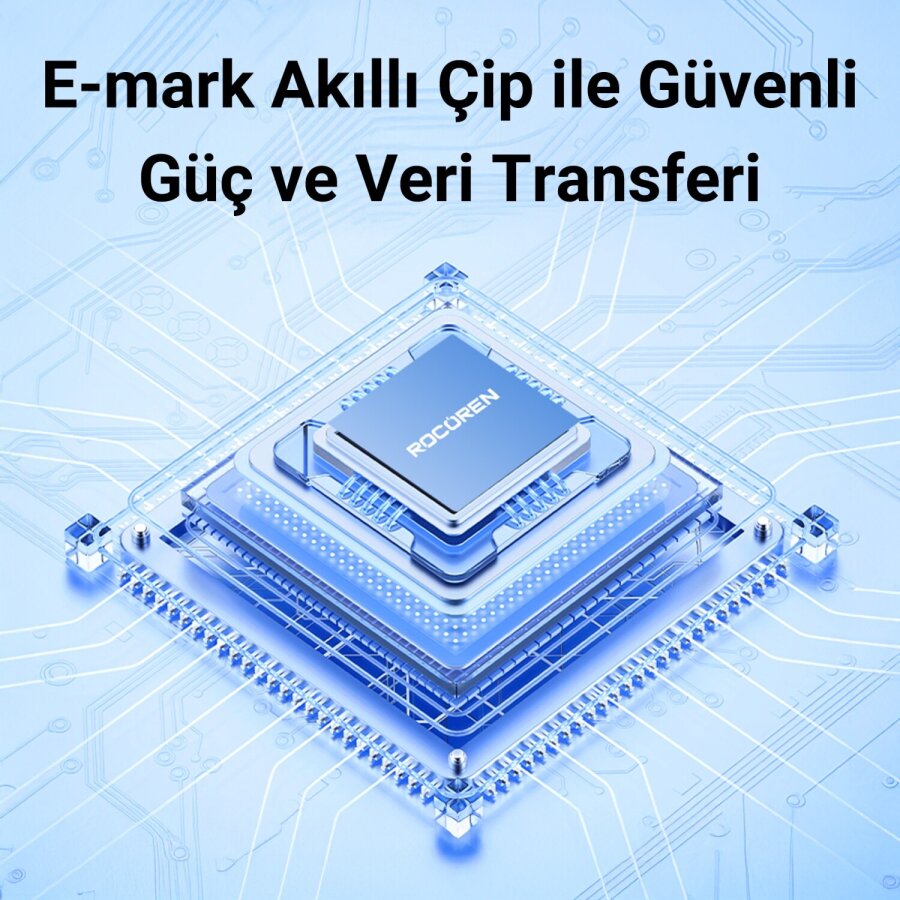 Rocoren 100W Type-C to Type-C RGB Aydınlatmalı Örgülü Şarj ve Data Kablosu 2 Metre - 5