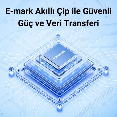 Rocoren 100W Type-C to Type-C RGB Aydınlatmalı Örgülü Şarj ve Data Kablosu 2 Metre - 5