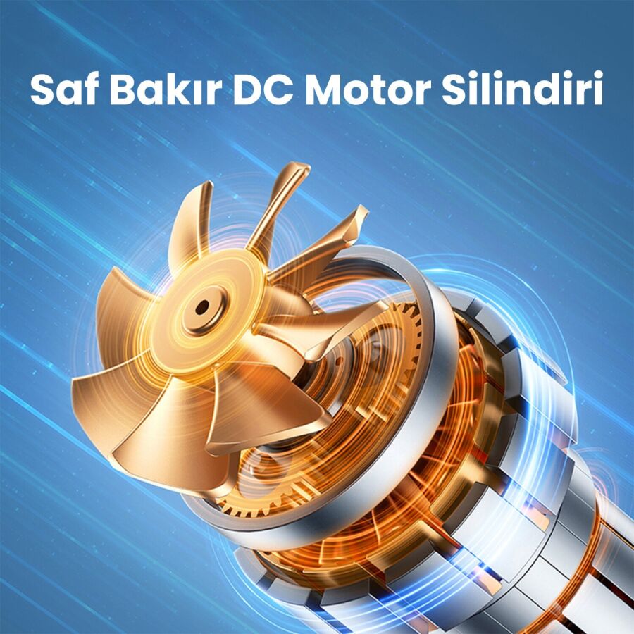 Rocoren 150 PSI Hava Pompası 4000 mAh Şarjlı Taşınabilir Araç Lastik Bisiklet Top Şişirme Powerbank LED Lamba LCD Ekran - 2