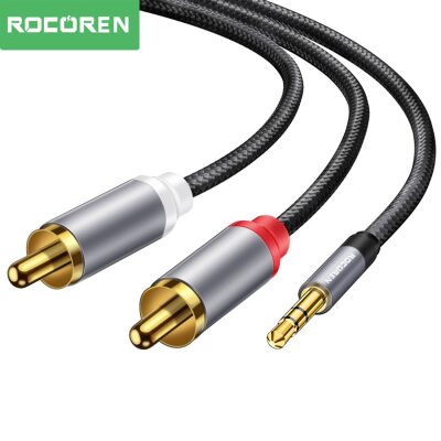 Rocoren 3.5mm AUX Jack to RCA Hi-Fi Ses Kablosu 2 Metre 