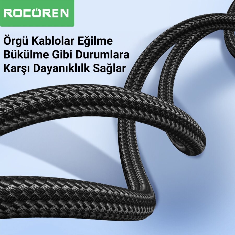 Rocoren 3.5mm AUX Jack to RCA Hi-Fi Ses Kablosu 50 CM - 6