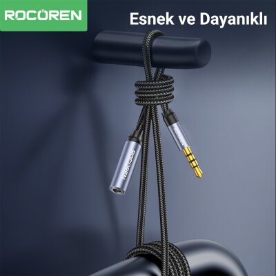 Rocoren 3.5mm Hi-Fi TRRS Jack Aux Ses Uzatma Kablosu 50 CM - 6