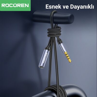 Rocoren 3.5mm Hi-Fi TRRS Jack Aux Ses Uzatma Kablosu 50 CM - 6