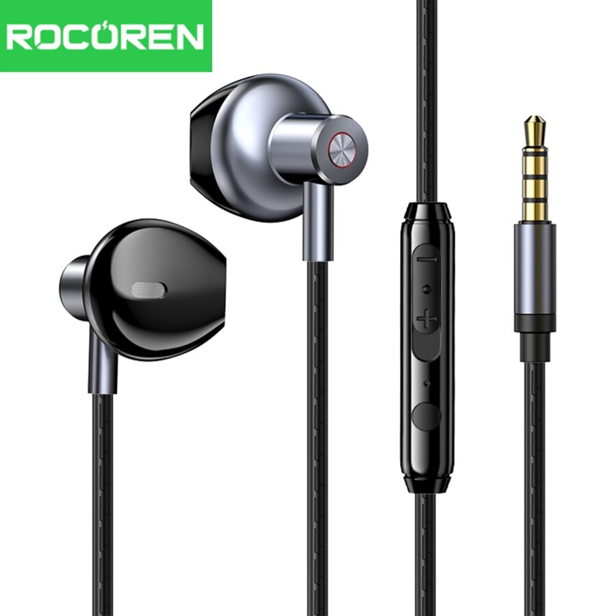 Rocoren 3.5mm Jack Girişli Mikrofonlu Kablolu Kulak İçi Kulaklık - 1